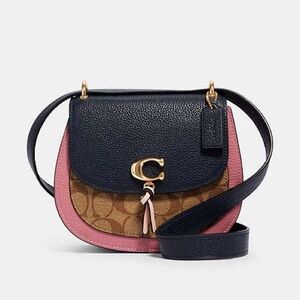 NWT! Coach Remi Saddle Bag In Colorblock Signature Canvas
